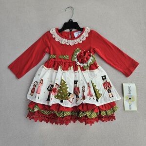 Counting Daisies Nutcracker Christmas Holiday Red Dress 2T Ballet Dance Lace